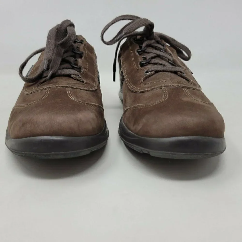 MEPHISTO RUNOFF BROWN NUBUCK SNAKE PRINT WALKING SNEAKERS SHOES WOMENS SIZE 9 US